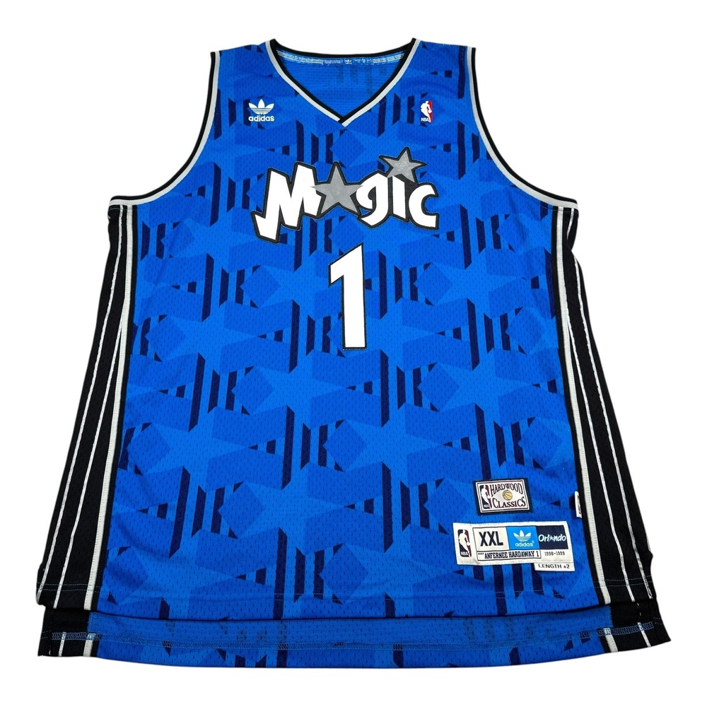 Orlando Magic Jersey Mens 2XL NBA Hardwood Classics Anfernee Hardaway 1 Adidas